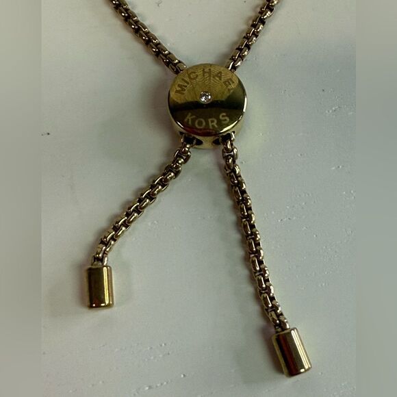 Michael Kors Cubic Zirconia Gold Tone Slider Bracelet - Picture 4 of 5